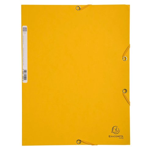 [1942566] EXACOMPTA - Carpeta C/Gomas 3 sol.,cart.lustrada 400gr,24x32cm para A4,cap.250h.80gr am.vivo (Ref.55509E)