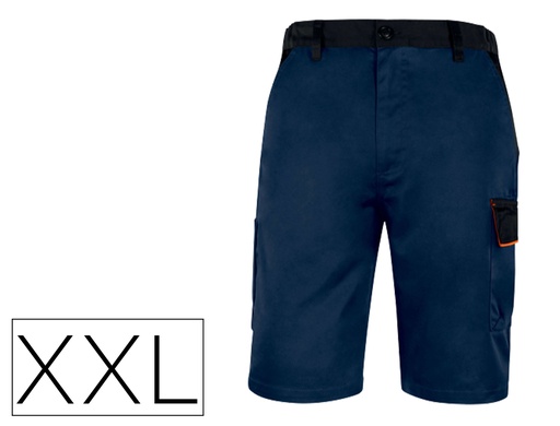 [2075778] JATA - PANTALON DE TRABAJO DELTAPLUS BERMUDA CINTURA AJUSTABLE 5 BOLSILLOS COLOR AZUL NARANLLA XXL (Ref.M6BERBM-XX)