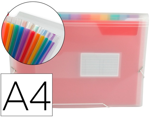 [2029300] LIDERPAPEL - CARPETA CLASIFICADOR FUELLE 42159 POLIPROPILENO A4 TTE 2 HUECOS TARJETAS SPECTRAFILE 13 DPTO (Ref.FU08)