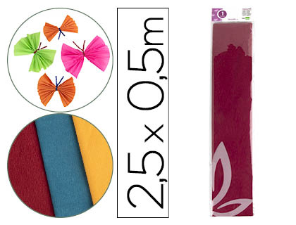 [2024268] LIDERPAPEL - PAPEL CRESPON 50 CM X 2.5M 34G/M2 BURDEOS (Ref.CP05)