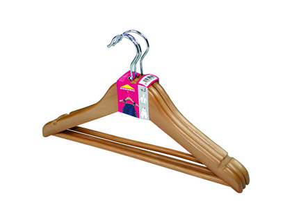 [2062906] PERCHA DE MADERA INFANTIL PACK DE 3 UNIDADES (Ref.613401)