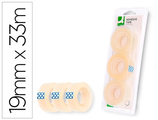 [2041061] Q-CONNECT - CINTA ADHESIVA 33 MT X 19 MM -BLISTER 3 (Ref.KF27013)