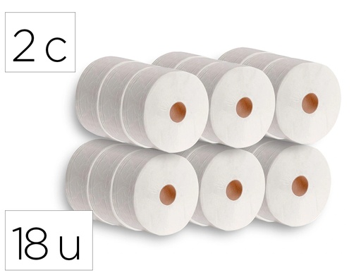 [2159992] DAHI - Papel higienico jumbo 2 capas celulosa blanca 140 mt mandril 45 mm pack de 18 rollos (Ref. DJ29845)