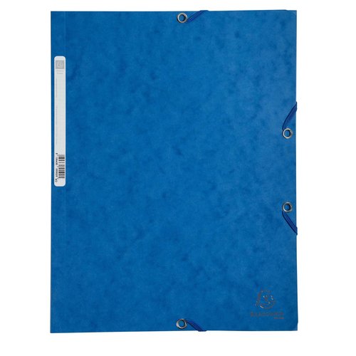 [1942567] EXACOMPTA - Carpeta C/Gomas 3 sol.,cart.lustrada 400gr,24x32cm para A4,cap.250h.80gr az vivo (Ref.55502E)