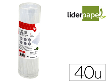 [2010755] LIDERPAPEL - Barra termofusible de 7 mm de diametro x 200 mm de alto caja de 40 unidades (Ref. PG12)