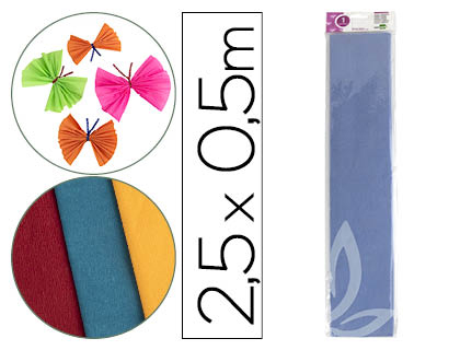 [2024273] LIDERPAPEL - PAPEL CRESPON 50 CM X 2.5M 34G/M2 CELESTE (Ref.CP10)