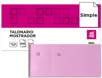 [2021852] LIDERPAPEL - TALONARIO MOSTRADOR 50X110 MM ROSA CON MATRIZ (Ref.TL11)