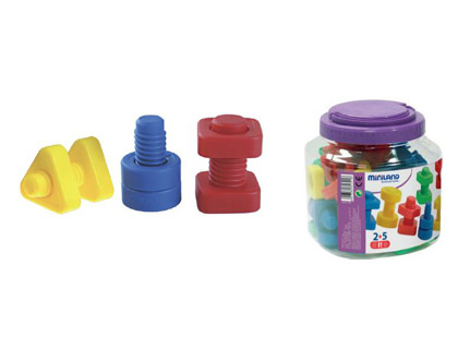 [9068493] MINILAND - Juego tornillos y tuercas plastico 48 unidades (Ref. 31721)