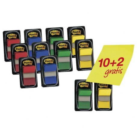 [9051905] POST-IT - Indices Adhesivos Pack 10ud + 2 Regalo (Ref.FT600003527)