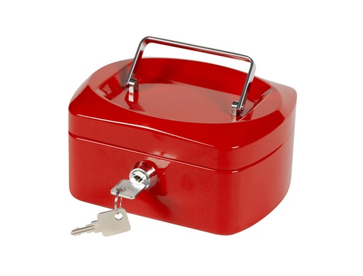 [2037653] Q-CONNECT - CAJA CAUDALES 6" 152X115X80 MM ROJA CON PORTAMONEDAS (Ref.KF04247)