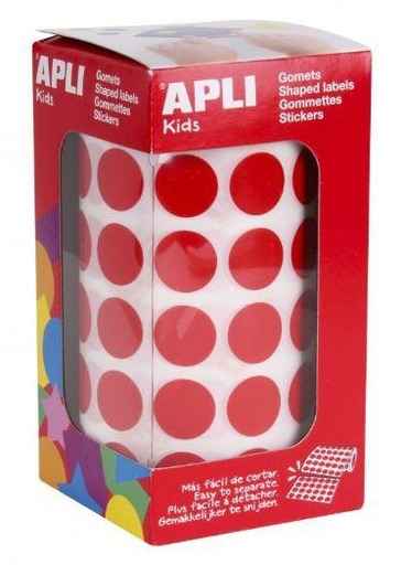 [9095995] APLI - Gomets Rollo 10,5 mm Rojo Redondo (Ref.4853)
