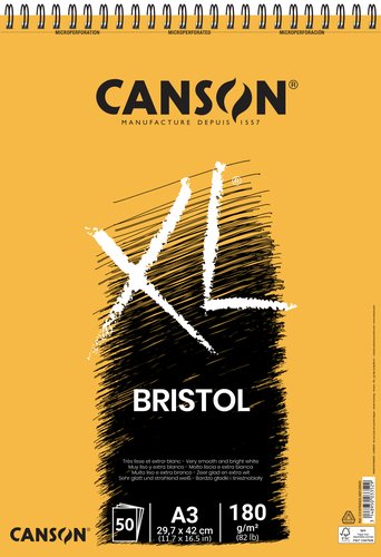 [2064836] CANSON - BLOC DIBUJO XL BRISTOL DIN A3 EXTRALISO ENCOLADO 29,7X42 CM 50 HOJAS 180 GR (Ref.400039173)