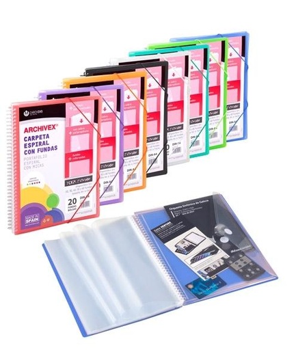 [9940009] CARCHIVO - CARPETA FUNDAS (TARIFARIO) ESPIRAL PP ARCHIVEX-STAR CANGURO A4 20 F. INCOLORO (Ref.53032002)