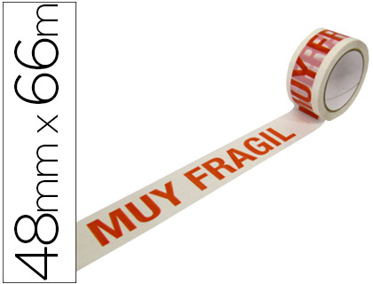 [2077015] CINTA ADHESIVA POLIPROPILENO BLANCA 66 M X 48 MM PARA EMBALAJE MUY FRAGIL PACK DE 6 UNIDADES (Ref.PRE10480661M)