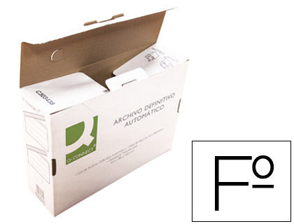 [2077404] Q-CONNECT - Archivador Definitivo FOLIO Cartón RECICLADO CIERRE CON LENGUETAS255X360X100 MM (Ref.KF22349)
