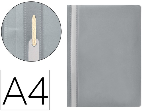 [2032706] Q-CONNECT - CARPETA DOSSIER FASTENER PLASTICO DIN A4 GRIS (Ref.KF01650)