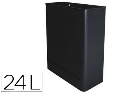 [2046734] SIE - PAPELERA METALICA DE PARED 24L. 460X350X150 MM NEGRO (Ref.98-N)