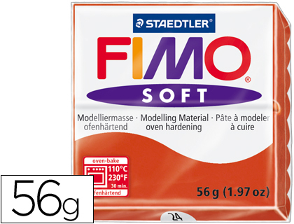 [2054654] STAEDTLER - PASTA FIMO SOFT 56 GR COLOR ROJO INDIAN (Ref.8020-24)