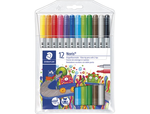 [2052787] STAEDTLER - ROTULADOR NORIS CLUB DOBLE PUNTA CAJA DE 12 COLORES SURTIDOS (Ref.320 NWP12)