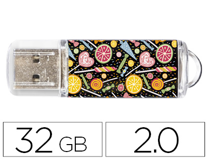 [9155389] TECHONETECH - Memoria usb flash drive 32 gb 2.0 candy pop (Ref. TEC4001-32) (Canon L.P.I. 0,24€ Incluido)