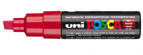 [1720373] UNI-BALL - Marcador PC-8K Uni Posca Trazo 8 mm Punta biselada No permanente Rojo (Ref.148890000)