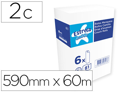 [2078851] AMOOS - ROLLO PAPEL PARA CAMILLAS 2 CAPAS 81 SERVICIOS 590 MM X 60 M (Ref.J626013.1)