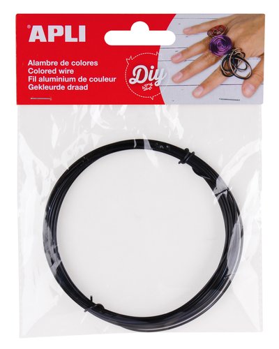 [1946044] APLI - Bolsa 5M. ALAMBRE DE ALUMINIO NEGRO 1,5MM. Ø (Ref.14094)