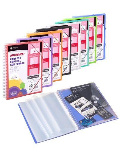 [9940023] CARCHIVO - CARPETA FUNDAS (TARIFARIO) ESPIRAL PP ARCHIVEX-STAR CANGURO A4 50 F. AZUL (Ref.53035050)