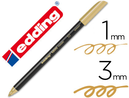 [9050376] EDDING - Rotulador 1200 Metallic oro trazo 1 a 3 mm (Ref.1200-53)