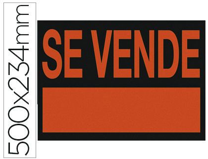 [2024569] LIDERPAPEL - CARTEL PLASTICO "SE VENDE" ROJO FLUORESCENTE -500X234 MM (Ref.SV01)