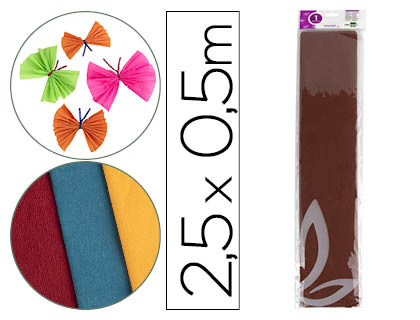 [2024279] LIDERPAPEL - PAPEL CRESPON 50 CM X 2.5M 34G/M2 MARRON (Ref.CP16)