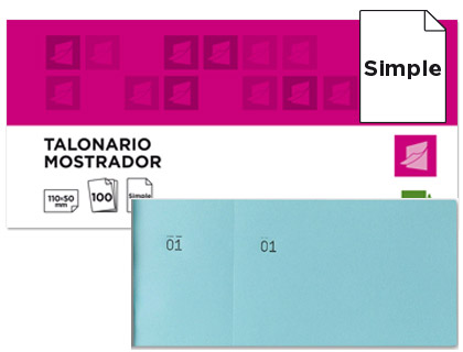 [2021850] LIDERPAPEL - TALONARIO MOSTRADOR 50X110 MM CELESTE CON MATRIZ (Ref.TL08)