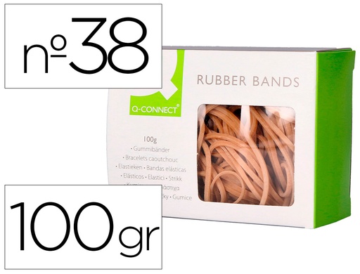 [2154523] Q-CONNECT - Gomillas elasticas 100 gr 150x3 mm numero 38 (Ref. KF10669)