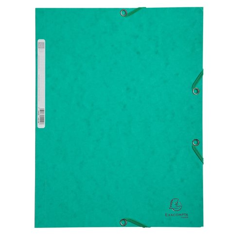 [1942572] EXACOMPTA - Carpeta C/Gomas 3 sol.,cart.lustrada 400gr,24x32cm para A4,cap.250h.80gr vd vivo (Ref.55503E)