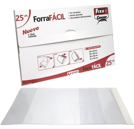 [9931853] GRAFOPLÁS - FORRALIBROS AJUSTABLE FIXO PVC TRANS.120µ 300x530 mm (Ref.1009300)