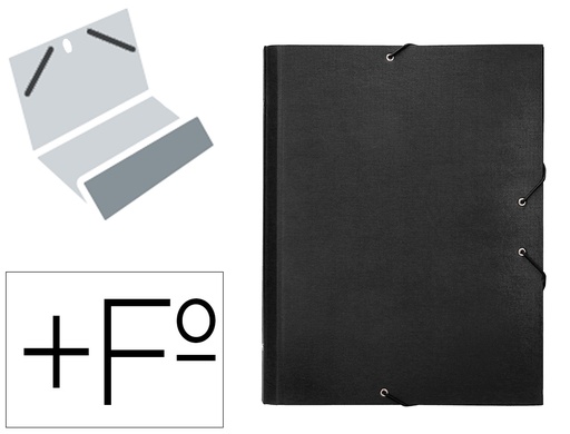 [2024085] LIDERPAPEL - CARPETA CLASIFICADORA 12 DEPARTAMENTOS FOLIO PROLONGADO Cartón FORRADO NEGRA (Ref.CS02)