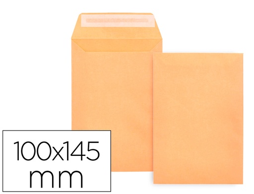 [2031932] LIDERPAPEL - SOBRE BOLSA N.0 CREMA SALARIOS 100X150MM ENGOMADO CAJA DE 500 UNIDADES (Ref.SB45)