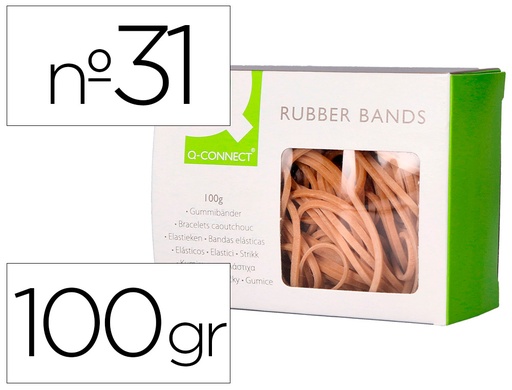 [2154521] Q-CONNECT - Gomillas elasticas 100 gr 60x3 mm numero 31 (Ref. KF10589)