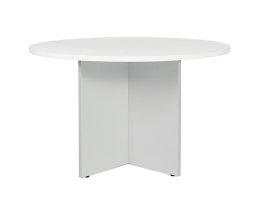 [9150719] ROCADA - MESA DE REUNION MEETING ESTRUCTURA MADERA GRIS ALUMINIO EN ASPAS TABLERO MADERA BLANCO 120 CM (Ref.3006AB04)