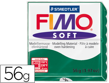 [2054664] STAEDTLER - PASTA FIMO SOFT 56 GR COLOR VERDE ESMERALDA (Ref.8020-56)