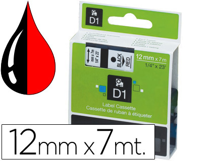 [9018602] DYMO - Cinta 12mmx7m Negro/Rojo (Ref.S0720570)
