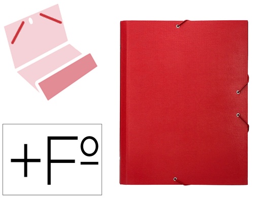 [2024084] LIDERPAPEL - CARPETA CLASIFICADORA 12 DEPARTAMENTOS FOLIO PROLONGADO Cartón FORRADO ROJA (Ref.CS03)