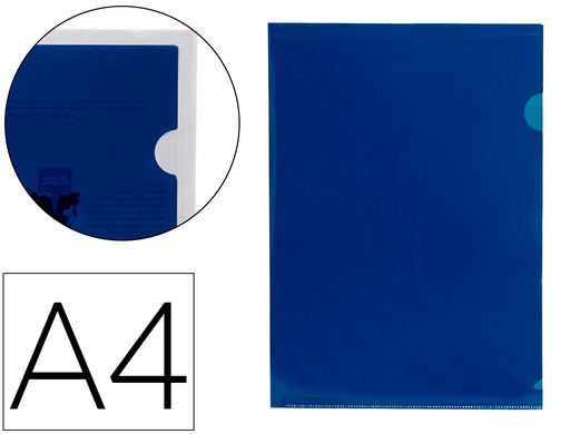 [2020066] LIDERPAPEL - CARPETA DOSSIER UÑERO 44002 POLIPROPILENO DIN A4 AZUL 20 HOJAS (Ref.BL09)