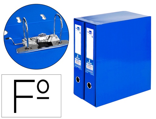 [2054679] LIDERPAPEL - MODULO 2 ARCHIVADORES FOLIO 2 ANILLAS MECANISMO DE PALANCA 75MM AZUL (Ref.MD48)