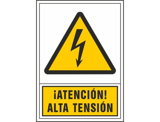 [2076018] SYSSA - PICTOGRAMA SEÑAL DE ADVERTENCIA ATENCION! ALTA TENSION EN PVC 245X345 MM (Ref.2040)