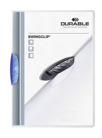[1147147] DURABLE - Dossiers clip Swingclip translucido Capacidad 30 hojas A4 Azul Polipropileno (Ref.2260-06)