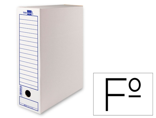 [2011430] LIDERPAPEL - Caja archivo definitivo carton folio 365x251x100 mm 340 g/m2 (Ref. DF21)