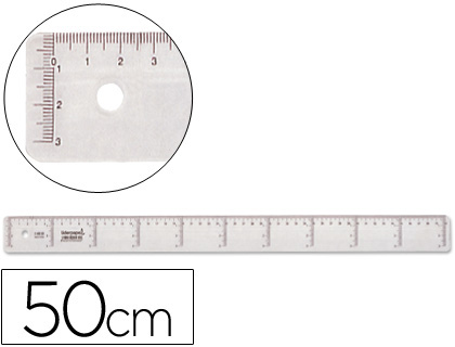 [2020428] LIDERPAPEL - REGLA 50 CM PLASTICO CRISTAL (Ref.RG06)