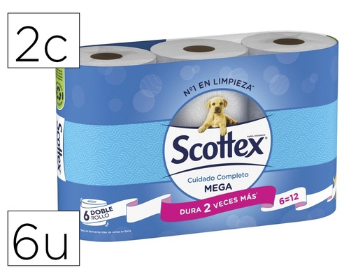 [2070001] SCOTTEX - PAPEL HIGIENICO MEGARROLLO DOBLE LARGO PAQUETEDE 9 ROLLOS (Ref.17204)