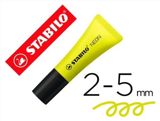 [9073499] STABILO - Marcador fluorescente Neon Tinta base agua Amarillo neon (Ref.72/24)